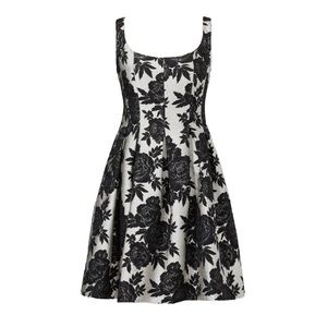 NWOT Jacquard Silver Black Gray Dress